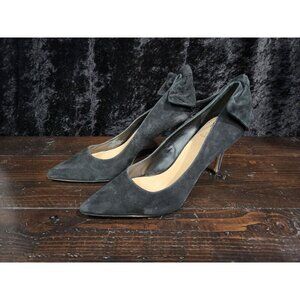 Vince Camuto Alexavia Black Suede Leather Pump With Bow/Sz. 10M